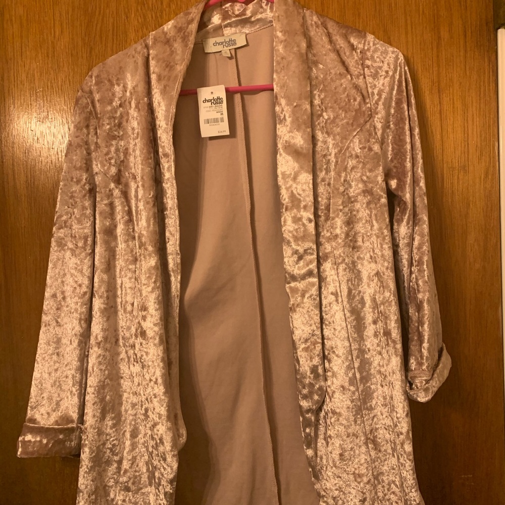 Light pink velvet Charlotte Russe blazer